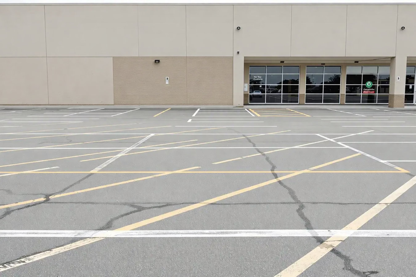 Concrete parking lot building in El Centro, CA