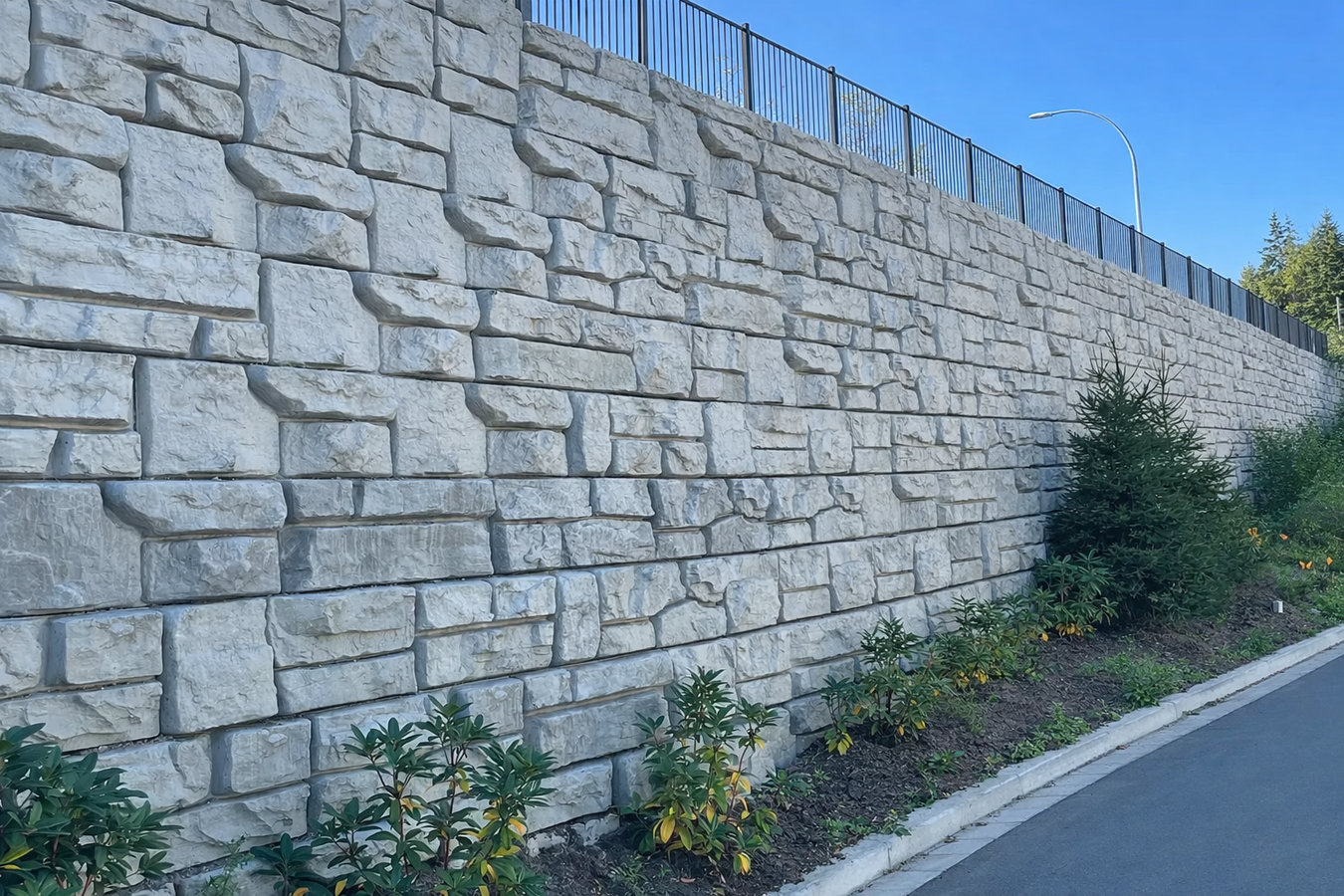 Concrete retaining walls